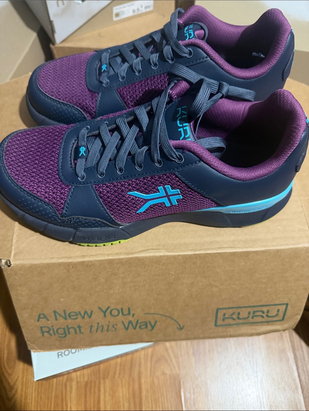 KURU Women's Athletic Sneakers - Plum, Navy & Teal Accents